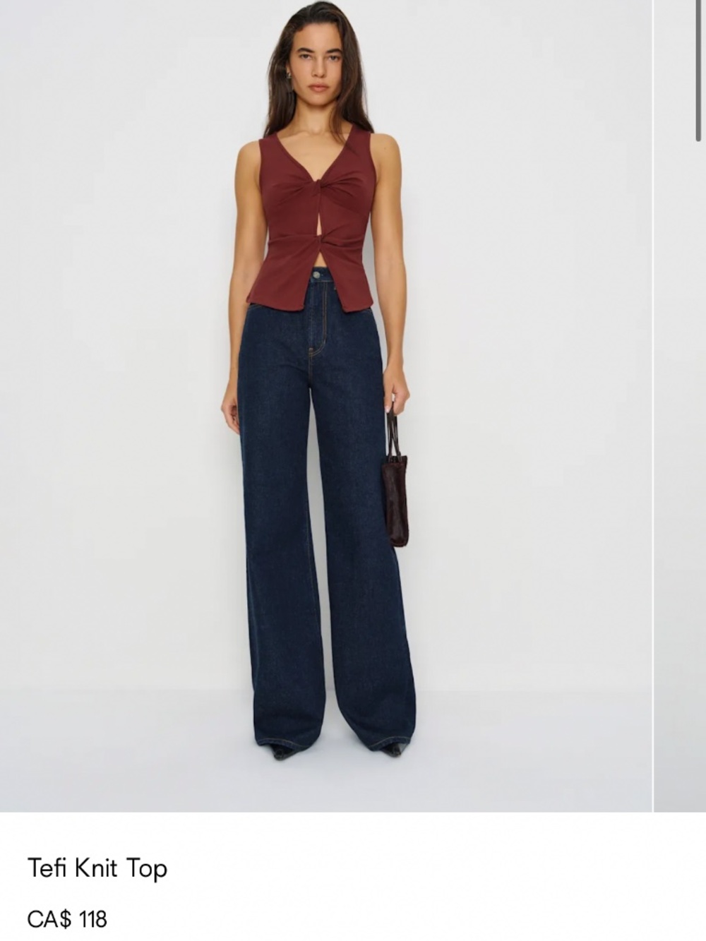 Reformation Tefi Knit Top Red - Size S